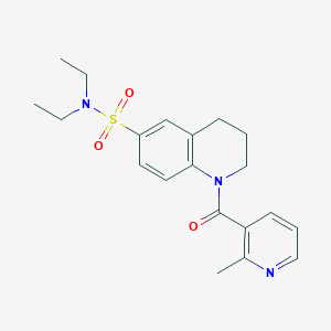 molecular formula C20H25N3O3S B6918269 N,N-diethyl-1-(2-methylpyridine-3-carbonyl)-3,4-dihydro-2H-quinoline-6-sulfonamide 