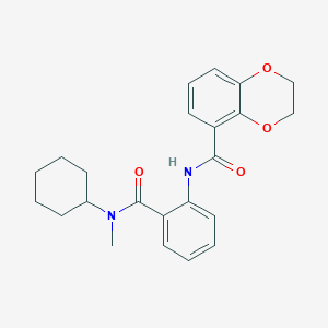 molecular formula C23H26N2O4 B6918364 N-[2-[cyclohexyl(methyl)carbamoyl]phenyl]-2,3-dihydro-1,4-benzodioxine-5-carboxamide 