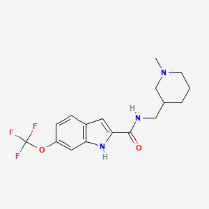 molecular formula C17H20F3N3O2 B6918374 N-[(1-methylpiperidin-3-yl)methyl]-6-(trifluoromethoxy)-1H-indole-2-carboxamide 