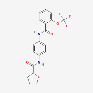 molecular formula C19H17F3N2O4 B6918394 N-[4-[[2-(trifluoromethoxy)benzoyl]amino]phenyl]oxolane-2-carboxamide 