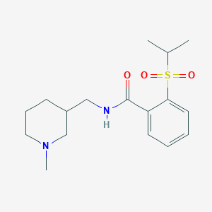 molecular formula C17H26N2O3S B6918402 N-[(1-methylpiperidin-3-yl)methyl]-2-propan-2-ylsulfonylbenzamide 