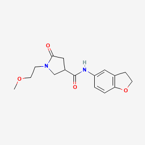 molecular formula C16H20N2O4 B6918410 N-(2,3-dihydro-1-benzofuran-5-yl)-1-(2-methoxyethyl)-5-oxopyrrolidine-3-carboxamide 