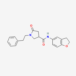 molecular formula C21H22N2O3 B6918423 N-(2,3-dihydro-1-benzofuran-5-yl)-5-oxo-1-(2-phenylethyl)pyrrolidine-3-carboxamide 