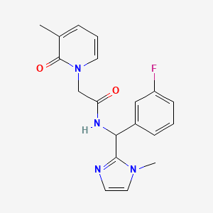 molecular formula C19H19FN4O2 B6918478 N-[(3-fluorophenyl)-(1-methylimidazol-2-yl)methyl]-2-(3-methyl-2-oxopyridin-1-yl)acetamide 