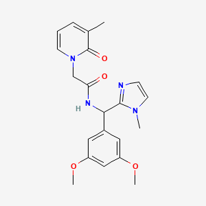 molecular formula C21H24N4O4 B6918488 N-[(3,5-dimethoxyphenyl)-(1-methylimidazol-2-yl)methyl]-2-(3-methyl-2-oxopyridin-1-yl)acetamide 