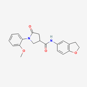 molecular formula C20H20N2O4 B6918507 N-(2,3-dihydro-1-benzofuran-5-yl)-1-(2-methoxyphenyl)-5-oxopyrrolidine-3-carboxamide 