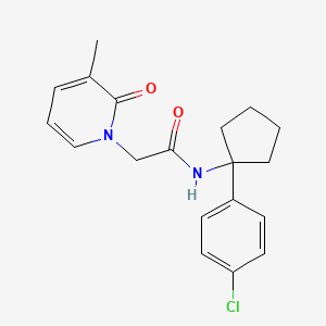 molecular formula C19H21ClN2O2 B6918584 N-[1-(4-chlorophenyl)cyclopentyl]-2-(3-methyl-2-oxopyridin-1-yl)acetamide 