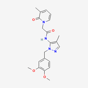 molecular formula C21H24N4O4 B6918592 N-[2-[(3,4-dimethoxyphenyl)methyl]-4-methylpyrazol-3-yl]-2-(3-methyl-2-oxopyridin-1-yl)acetamide 
