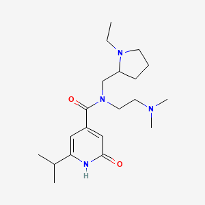 molecular formula C20H34N4O2 B6918628 N-[2-(dimethylamino)ethyl]-N-[(1-ethylpyrrolidin-2-yl)methyl]-2-oxo-6-propan-2-yl-1H-pyridine-4-carboxamide 