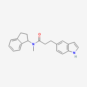 molecular formula C21H22N2O B6918641 N-(2,3-dihydro-1H-inden-1-yl)-3-(1H-indol-5-yl)-N-methylpropanamide 