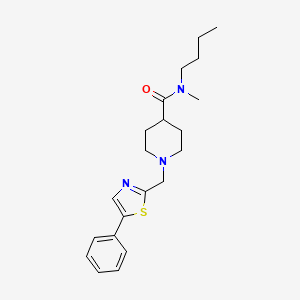 molecular formula C21H29N3OS B6918652 N-butyl-N-methyl-1-[(5-phenyl-1,3-thiazol-2-yl)methyl]piperidine-4-carboxamide 
