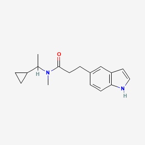 molecular formula C17H22N2O B6918769 N-(1-cyclopropylethyl)-3-(1H-indol-5-yl)-N-methylpropanamide 