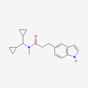 molecular formula C19H24N2O B6918810 N-(dicyclopropylmethyl)-3-(1H-indol-5-yl)-N-methylpropanamide 