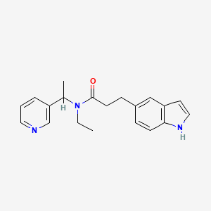 molecular formula C20H23N3O B6918829 N-ethyl-3-(1H-indol-5-yl)-N-(1-pyridin-3-ylethyl)propanamide 