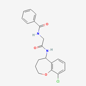 molecular formula C19H19ClN2O3 B6918955 N-[2-[(9-chloro-2,3,4,5-tetrahydro-1-benzoxepin-5-yl)amino]-2-oxoethyl]benzamide 