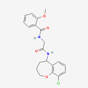 molecular formula C20H21ClN2O4 B6918988 N-[2-[(9-chloro-2,3,4,5-tetrahydro-1-benzoxepin-5-yl)amino]-2-oxoethyl]-2-methoxybenzamide 