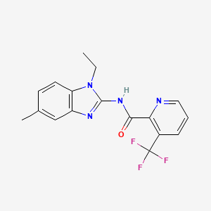 molecular formula C17H15F3N4O B6919067 N-(1-ethyl-5-methylbenzimidazol-2-yl)-3-(trifluoromethyl)pyridine-2-carboxamide 