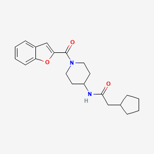 molecular formula C21H26N2O3 B6919116 N-[1-(1-benzofuran-2-carbonyl)piperidin-4-yl]-2-cyclopentylacetamide 