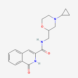 molecular formula C18H21N3O3 B6919180 N-[(4-cyclopropylmorpholin-2-yl)methyl]-1-oxo-2H-isoquinoline-3-carboxamide 
