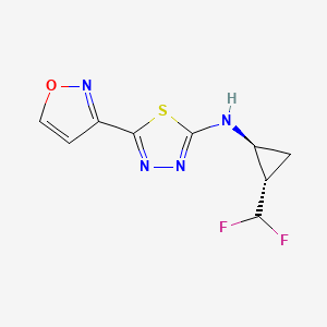 molecular formula C9H8F2N4OS B6919244 N-[(1S,2S)-2-(difluoromethyl)cyclopropyl]-5-(1,2-oxazol-3-yl)-1,3,4-thiadiazol-2-amine 