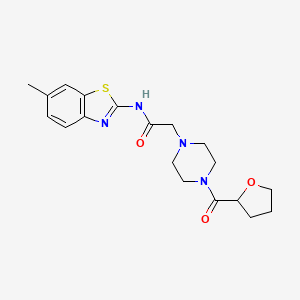 molecular formula C19H24N4O3S B6919265 N-(6-methyl-1,3-benzothiazol-2-yl)-2-[4-(oxolane-2-carbonyl)piperazin-1-yl]acetamide 