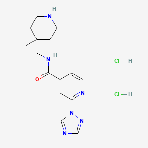 molecular formula C15H22Cl2N6O B6919336 N-[(4-methylpiperidin-4-yl)methyl]-2-(1,2,4-triazol-1-yl)pyridine-4-carboxamide;dihydrochloride 