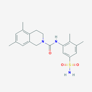 molecular formula C20H25N3O3S B6919340 N-(2,3-dimethyl-5-sulfamoylphenyl)-5,7-dimethyl-3,4-dihydro-1H-isoquinoline-2-carboxamide 