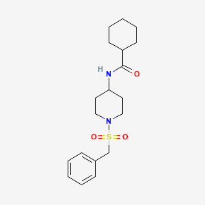 molecular formula C19H28N2O3S B6919382 N-(1-benzylsulfonylpiperidin-4-yl)cyclohexanecarboxamide 