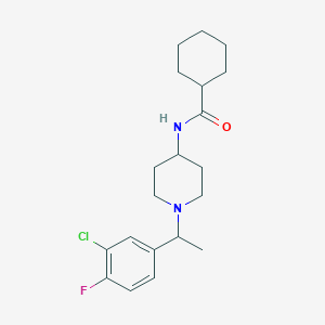 molecular formula C20H28ClFN2O B6919396 N-[1-[1-(3-chloro-4-fluorophenyl)ethyl]piperidin-4-yl]cyclohexanecarboxamide 