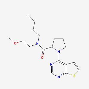 molecular formula C18H26N4O2S B6919419 N-butyl-N-(2-methoxyethyl)-1-thieno[2,3-d]pyrimidin-4-ylpyrrolidine-2-carboxamide 