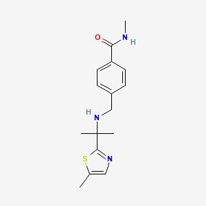molecular formula C16H21N3OS B6919432 N-methyl-4-[[2-(5-methyl-1,3-thiazol-2-yl)propan-2-ylamino]methyl]benzamide 