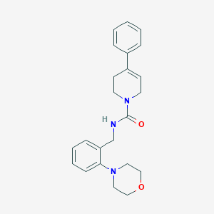 molecular formula C23H27N3O2 B6919486 N-[(2-morpholin-4-ylphenyl)methyl]-4-phenyl-3,6-dihydro-2H-pyridine-1-carboxamide 