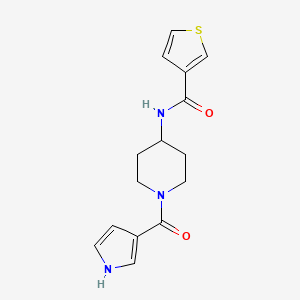 molecular formula C15H17N3O2S B6919494 N-[1-(1H-pyrrole-3-carbonyl)piperidin-4-yl]thiophene-3-carboxamide 
