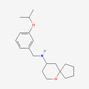 molecular formula C19H29NO2 B6919502 N-[(3-propan-2-yloxyphenyl)methyl]-6-oxaspiro[4.5]decan-9-amine 