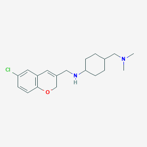 molecular formula C19H27ClN2O B6919550 N-[(6-chloro-2H-chromen-3-yl)methyl]-4-[(dimethylamino)methyl]cyclohexan-1-amine 