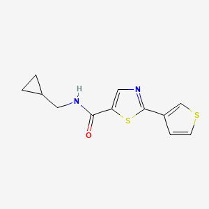 molecular formula C12H12N2OS2 B6919573 N-(cyclopropylmethyl)-2-thiophen-3-yl-1,3-thiazole-5-carboxamide 