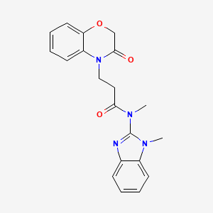 molecular formula C20H20N4O3 B6919583 N-methyl-N-(1-methylbenzimidazol-2-yl)-3-(3-oxo-1,4-benzoxazin-4-yl)propanamide 