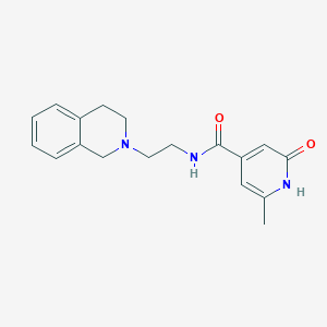molecular formula C18H21N3O2 B6919586 N-[2-(3,4-dihydro-1H-isoquinolin-2-yl)ethyl]-2-methyl-6-oxo-1H-pyridine-4-carboxamide 