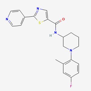 molecular formula C21H21FN4OS B6919637 N-[1-(4-fluoro-2-methylphenyl)piperidin-3-yl]-2-pyridin-4-yl-1,3-thiazole-5-carboxamide 
