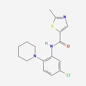 molecular formula C16H18ClN3OS B6919700 N-(5-chloro-2-piperidin-1-ylphenyl)-2-methyl-1,3-thiazole-5-carboxamide 