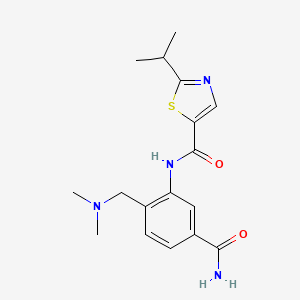 molecular formula C17H22N4O2S B6919727 N-[5-carbamoyl-2-[(dimethylamino)methyl]phenyl]-2-propan-2-yl-1,3-thiazole-5-carboxamide 