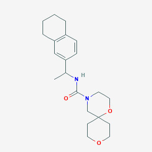 molecular formula C21H30N2O3 B6919747 N-[1-(5,6,7,8-tetrahydronaphthalen-2-yl)ethyl]-1,9-dioxa-4-azaspiro[5.5]undecane-4-carboxamide 