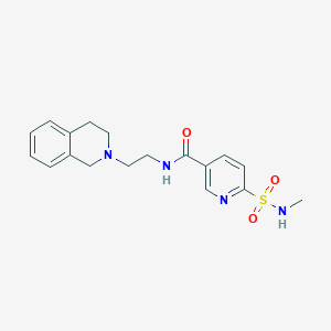 molecular formula C18H22N4O3S B6919750 N-[2-(3,4-dihydro-1H-isoquinolin-2-yl)ethyl]-6-(methylsulfamoyl)pyridine-3-carboxamide 