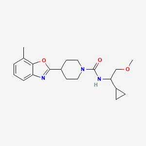 molecular formula C20H27N3O3 B6919776 N-(1-cyclopropyl-2-methoxyethyl)-4-(7-methyl-1,3-benzoxazol-2-yl)piperidine-1-carboxamide 