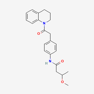 molecular formula C22H26N2O3 B6919800 N-[4-[2-(3,4-dihydro-2H-quinolin-1-yl)-2-oxoethyl]phenyl]-3-methoxybutanamide 