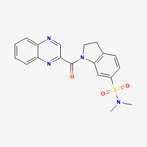 molecular formula C19H18N4O3S B6919817 N,N-dimethyl-1-(quinoxaline-2-carbonyl)-2,3-dihydroindole-6-sulfonamide 
