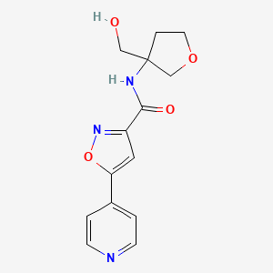 molecular formula C14H15N3O4 B6919843 N-[3-(hydroxymethyl)oxolan-3-yl]-5-pyridin-4-yl-1,2-oxazole-3-carboxamide 