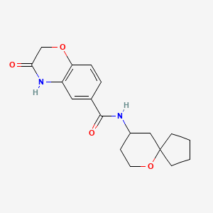 molecular formula C18H22N2O4 B6919888 N-(6-oxaspiro[4.5]decan-9-yl)-3-oxo-4H-1,4-benzoxazine-6-carboxamide 