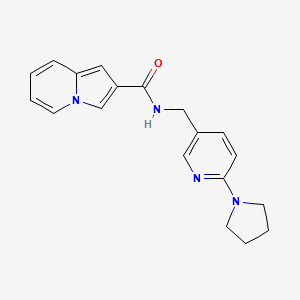 molecular formula C19H20N4O B6919901 N-[(6-pyrrolidin-1-ylpyridin-3-yl)methyl]indolizine-2-carboxamide 