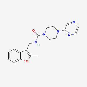 molecular formula C19H21N5O2 B6919911 N-[(2-methyl-1-benzofuran-3-yl)methyl]-4-pyrazin-2-ylpiperazine-1-carboxamide 